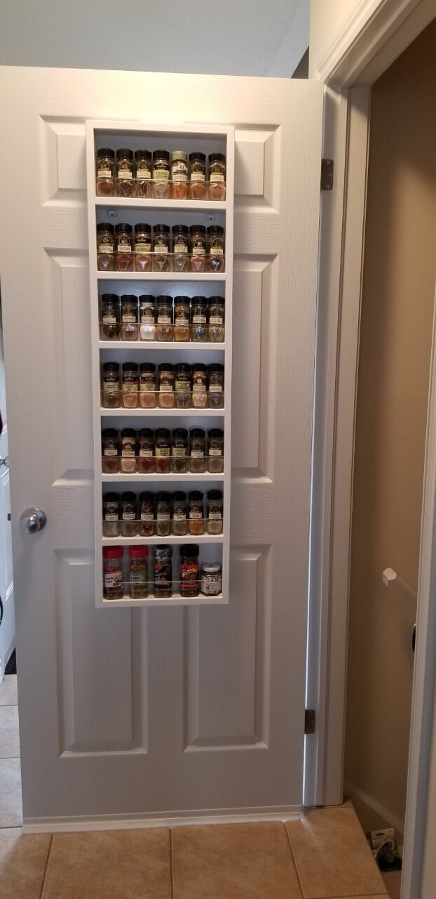 4.5 X 14 X 48 Chase Solid Wood Wall Mounted Spice Rack Etsy