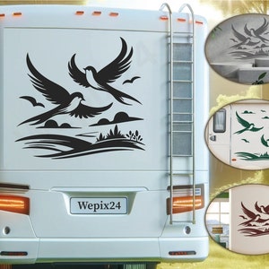 Vogel Landschaft | Wohnmobile Wohnwagen Aufkleber | Camping Urlaub Auto & Mehr - Selbstklebend