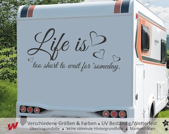 Life.... | Black | High-quality FOIL 10 years+ durable! | Motorhomes Caravan Stickers | Camping Holiday Car & More - Self Adhesive