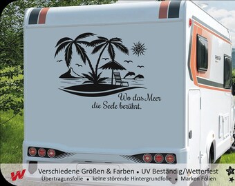 Where the sea... | Motorhomes Caravan Sticker | Camping Holiday Car & More - Self-adhesive