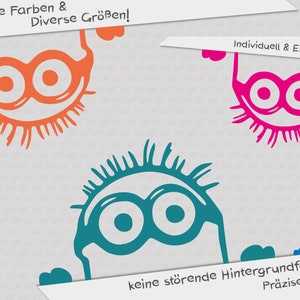 Cartoon Minions ähnlicher Aufkleber - Wunschname - personalisieren - Freistehend & Selbstklebend
