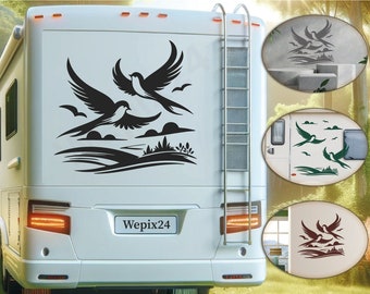 Bird landscape | Motorhomes Caravan Sticker | Camping Holiday Car & More - Self-adhesive