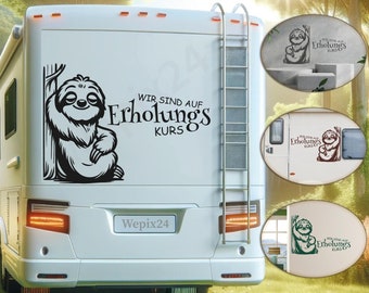 Relaxation course.... Sloth | Motorhome caravan sticker | Camping holiday car & more - self-adhesive