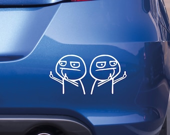 2x middle finger cartoon stickers for vehicles and much more. - Vinyl sticker film - Funny fun car stickers - Tuning stickers - Stinky fingers