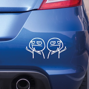 2x Mittelfinger Cartoon - Aufkleber für Fahrzeuge uvm. - Vinyl Sticker Folie - Lustige Fun Auto Aufkleber - Tuning Sticker - Stinkefinger
