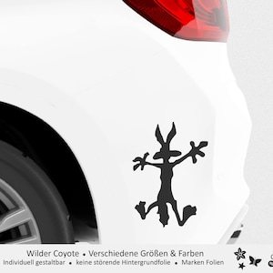 Wilder Coyote Cartoon - Aufkleber für Fahrzeuge - Vinyl Sticker Folie - Lustige Fun Auto Aufkleber - Tuning Sticker - Decals