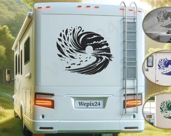 Sea motif | Motorhome Camping Sticker | Wall sticker | Windrose Caravan Car & More - Self-adhesive