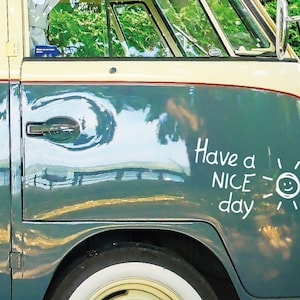 Buona giornata | Adesivi per camper e roulotte | Campeggio, vacanze, auto e altro - Autoadesivo