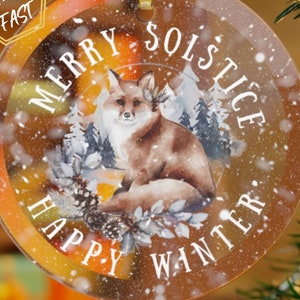 Winter Solstice Glass Ornament / Merry Solstice / Happy Winter / Yule Ornament / Nature Inspired Holiday Décor / Solstice Gift / Christmas