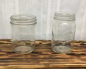 Vintage Kerr Self Sealing Canning Mason Jars CHOICE Widemouth Pint -Farmhouse Decor