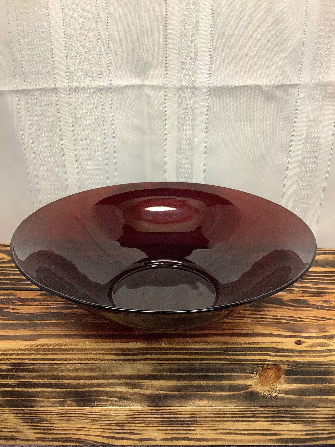Vintage Anchor Hocking Ruby Red Glass Serving Bowl Etsy