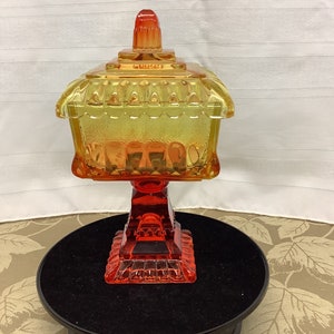 Amberina Pedestal Candy Dish. Vintage. Read Description