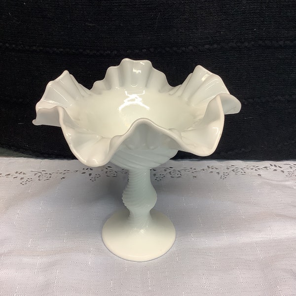 Vintage Milk Glass Compote.