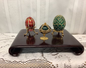Fabergé Style Eggs Enameled Trinket Boxes. CHOICE.