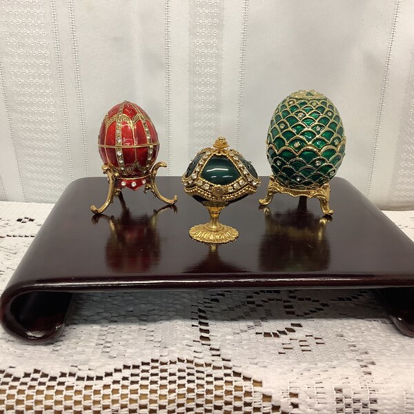 Fabergé Style Eggs Enameled Trinket Boxes. CHOICE.