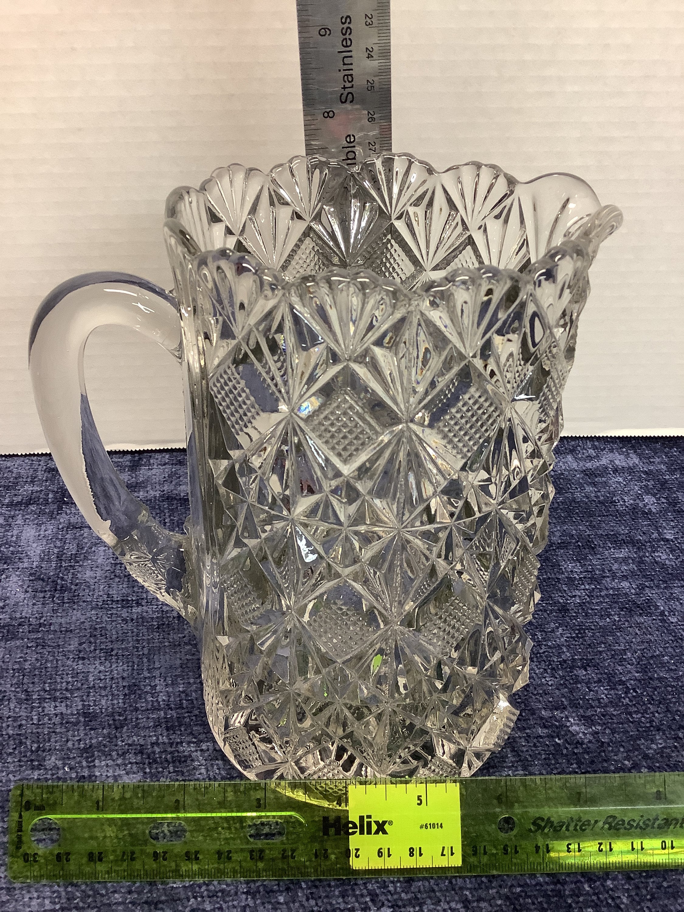 Vintage Lead Crystal Pitcher 7.5x7 American Brilliant Etsy