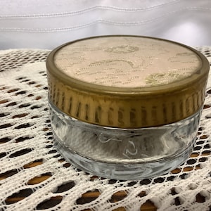 Vintage Decorative Dresser-Vanity Round Glass Makeup Powder Jar
