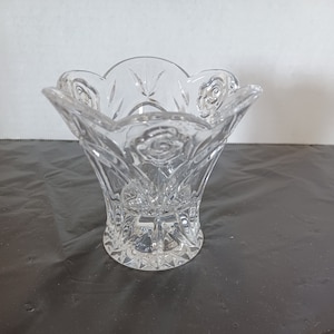 Princess House American Rose Lead Crystal Votive/Vase -Used Good Condition