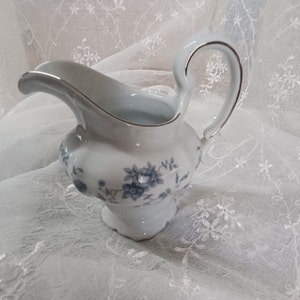 Johann Haviland Footed Gravy Boat with Saucer or Creamer Pitcher Blue Garland Pattern Replacement Pieces