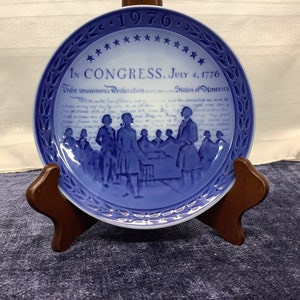 Vintage Royal Copenhagen Blue United States Bicentennial Plate