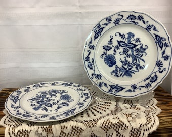 Vintage Blue Danube Blue Onion Pattern Danube 8.5” Salad Plates Set of 2 For Display ONLY