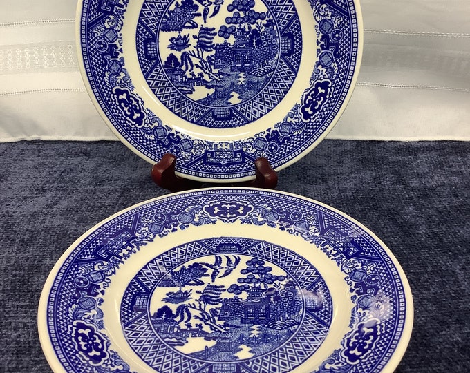 Vintage Blue Willow Bread & Butter Plates Blue Transferware Etsy
