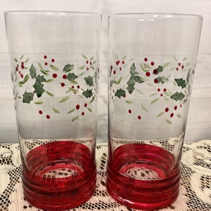 Pfaltzgraff Winterberry Water Glasses. Set of 2. Vintage
