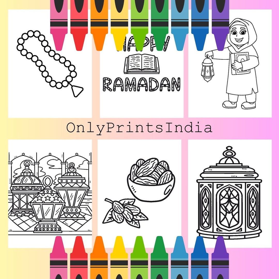 Islamic Coloring Pages for Kids, Coloring Book, Islamic Art and Craft ...