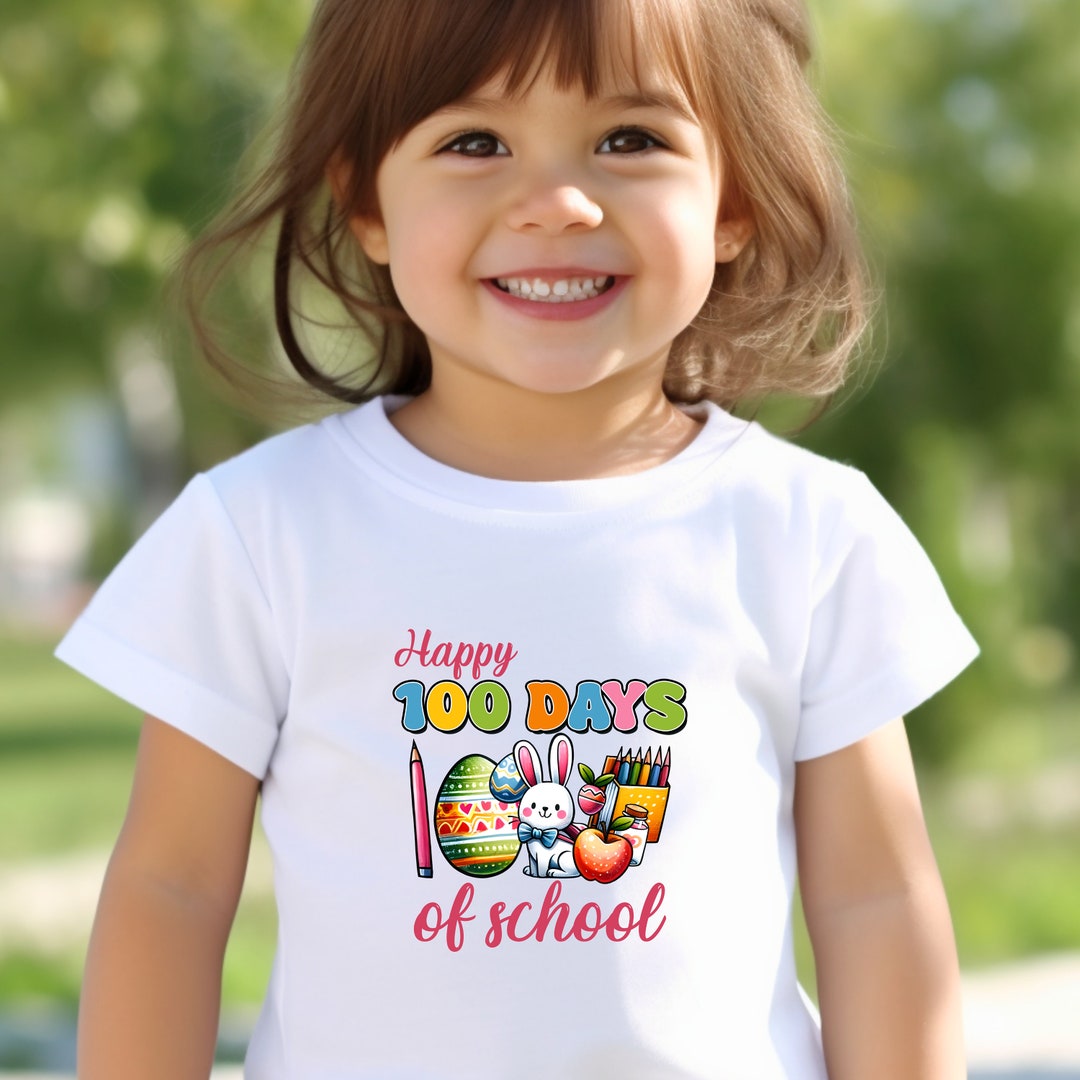 Happy 100 Days of School Shirt, Rabbit Student Shirt, 100th Days of School, Gift for Teacher