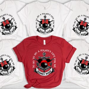 Disney Pirate Cruise Shirt,Mickey and Minnie Mouse Pirate Shirt, Yo Ho Ho Pirate&#39;s Life For Me Shirt, Disney wish Couple Cruising Trip Shirt