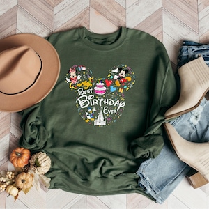 Best Birthday Ever Sweatshirt, Disney Birthday Sweatshirt, Disneyland Trip Tee, 2025 Party Tee, Retro Disney Celebration