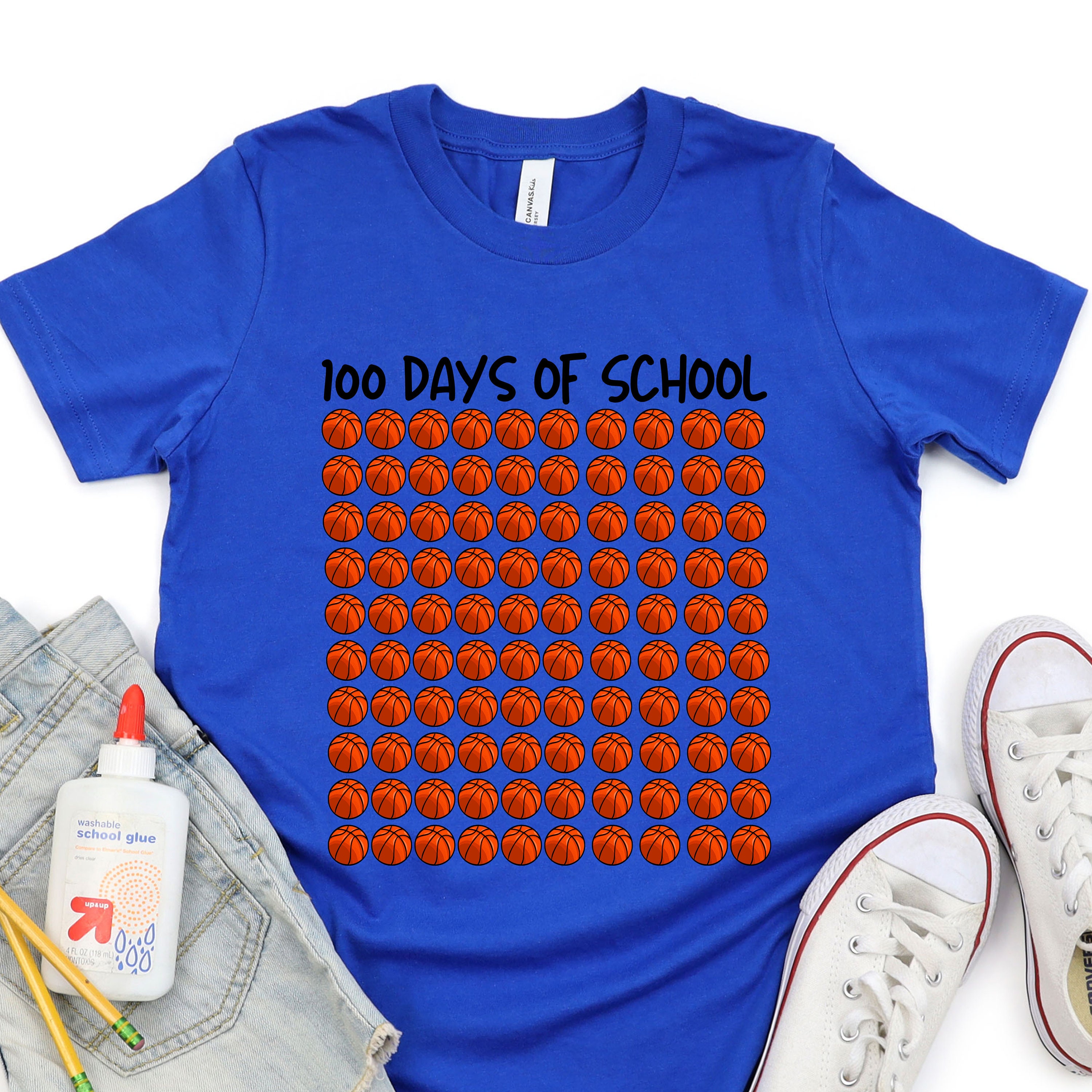 100th Day of School Shirt, Basketball 100 Days Shirt, Boys 100th Days of School Tee, Girls
