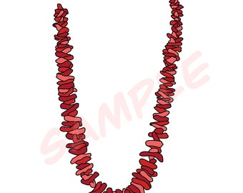 Coral Necklace Digital download instant png and svg