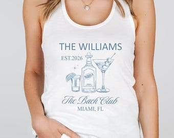 Personalized Bachelorette Tank Tops, Nautical Bach Top, Beach Bach Party Tank Tops, Bach Trip Matching Tank