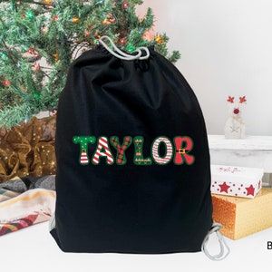 Personalized Christmas Bags, Christmas Tote Bag, Personalized Bag, Santa Sacks, Drawstring Bag