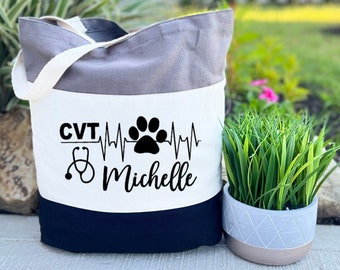 Personalized Veterinarian Gift, Veterinary Technician Bag, Vet Tech Gift, CVT Tote Bag, Vet Gift, Vet Tech Gift, Gift For Veterinarian, CVT