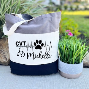 Personalized Veterinarian Gift, Veterinary Technician Bag, Vet Tech Gift, CVT Tote Bag, Vet Gift, Vet Tech Gift, Gift For Veterinarian, CVT