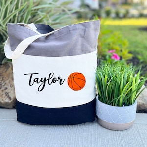 Personalized Basketball Tote Bag, Basketball Tote Bag, Basketball Team Gifts, Basketball Bag, Basketball Gifts, Personalized Basketball Tote