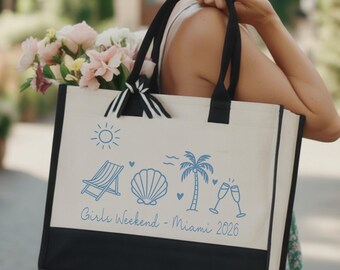 Custom Girls Weekend Tote Bag, Girls Trip, Girls Vacation Favor