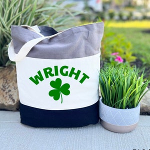 Personalized Tote Bag, Shamrock Tote Bag, Gift For Irish Mom, St Patrick Day, St Patricks Day Gifts, Shamrock Gift, St Patricks Day Gift Bag