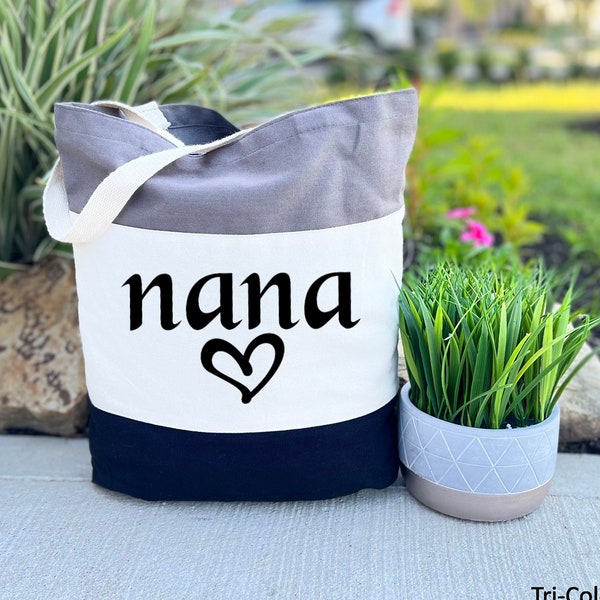 Nana Tote Bag, Nana Gift Bag, Christmas Gift For Nana, Canvas Tote Bag, New Nana Gift, Grandma Gift, New Gigi Gift, Gift For Grandma