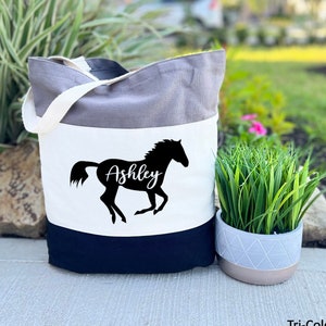 Personalized Horse Tote Bag, Horse Tote Bag, Personalized Gift, Christmas Tote Bag, Horse Lover Gift, Personalized Bag, Equestrian Gifts