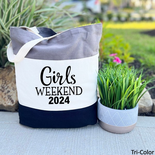 Girls Weekend 2024, Girls Trip Tote Bag, Girls Vacation, Canvas Tote Bag, Girls Trip Gifts ,Girls Party Bag, Bachelorette Bags, Friend Gift