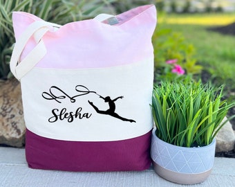 Personalized Gymnastics Bag, Personalized Gymnastics Gift, Gymnastics Tote Bag, Gymnastics Gifts, Gift For Gymnast, Gift For Girl