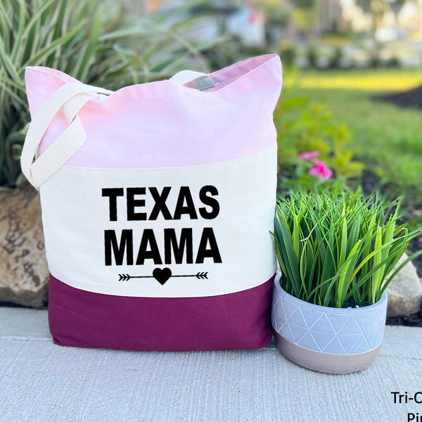 Mom Bag, Texas State, Texas Mama Tote Bag, Matching Bag, Texas Gifts, Vacation Bag, Mothers Day Gift, Gift For Mom, Mom Bag, Texas Tote Bag