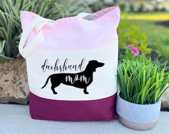 Regalo del propietario de Dachshund, bolsa de mano de mamá Dachshund, regalo de Dachshund, bolsa de lona, bolsa de mamá Dachshund, regalo del Día de las Madres, regalo de perro, mamá de perro
