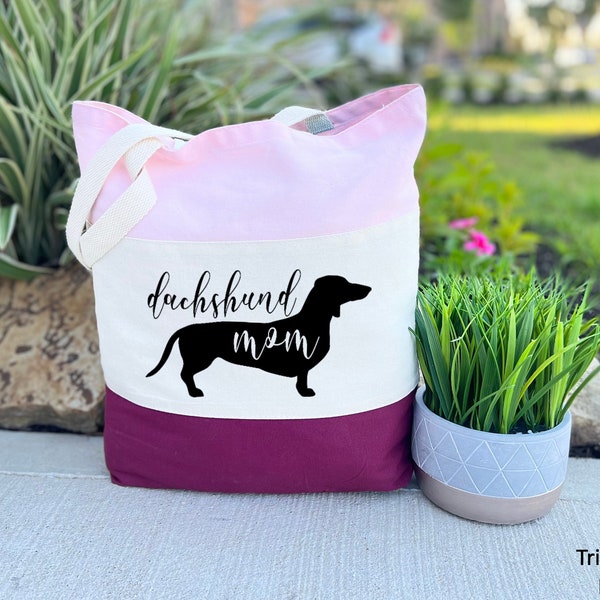 Dachshund Owner Gift, Dachshund Mom Tote Bag, Dachshund Gift, Canvas Tote Bag, Dachshund Mom Bag, Mothers Day Gift, Dog Gift, Dog Mom