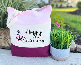 Nautical Anchor Canvas Tote Bag, Personalized Gift Beach Bag, Personalized Anchor, Beach Bag, Cruise Tote Bag, Nautical Wedding Tote