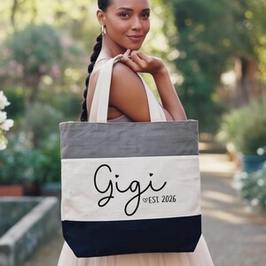 Gigi Est 2026 Tote Bag, Canvas Tote Bag, Mothers Day Gift, Gift For Gigi, Gift For Grandma, Personalized  Gifts, Christmas Gift For Gigi