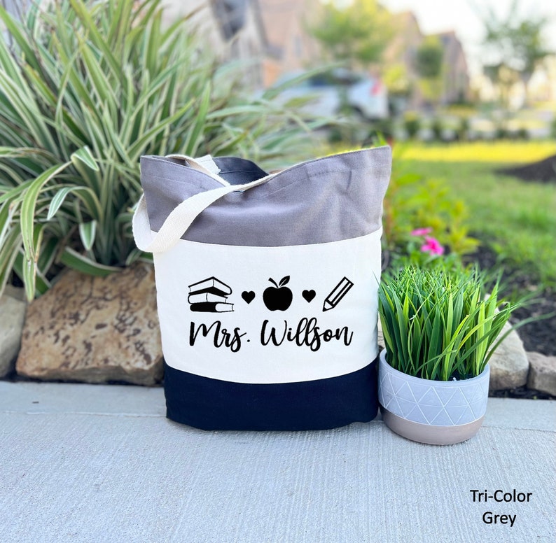 Personalized Teacher Tote Bag, Custom Teacher Tote Bag, Teacher Gift, Tote Bag for School Teacher, Appreciation Gift for Teacher